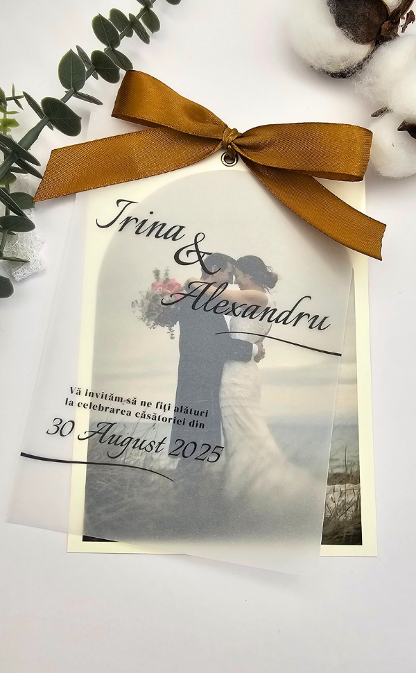 Invitație nuntă - cu poză și foaie de calc
