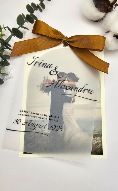 Invitație nuntă - cu poză și foaie de calc
