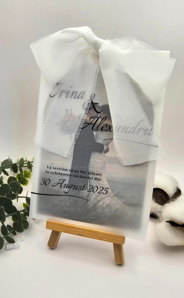 Invitație nuntă - cu poză și foaie de calc