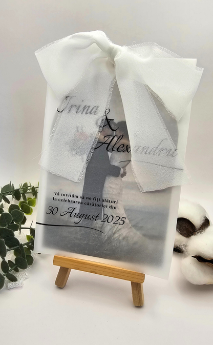 Invitație nuntă - cu poză și foaie de calc