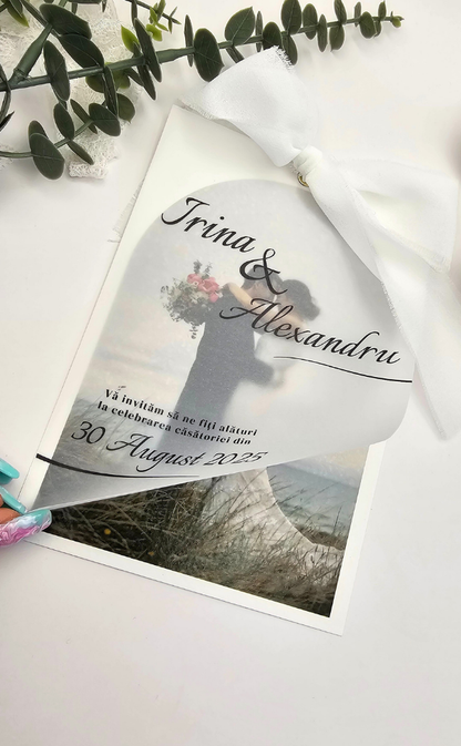 Invitație nuntă - cu poză și foaie de calc