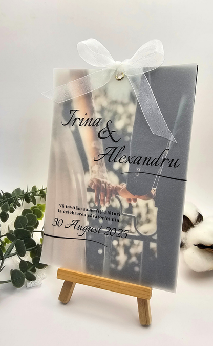 Invitație nuntă - cu poză și foaie de calc